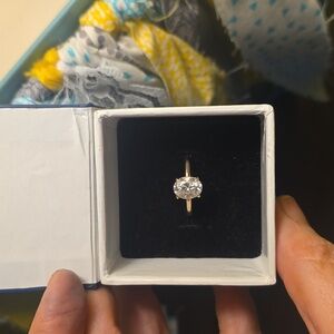 14 kt rose gold moissanite ring size 7